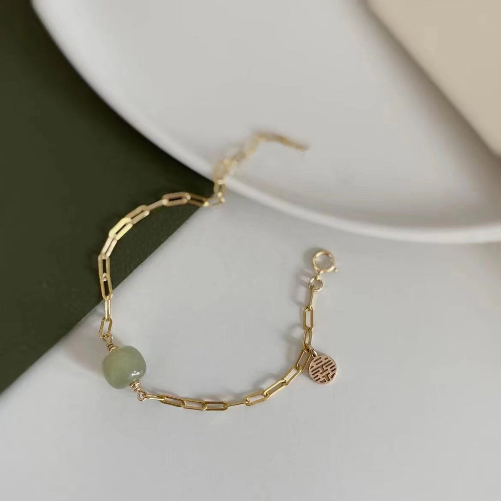 Hetian Jade Bracelet-Double Happiness - FengshuiGallary