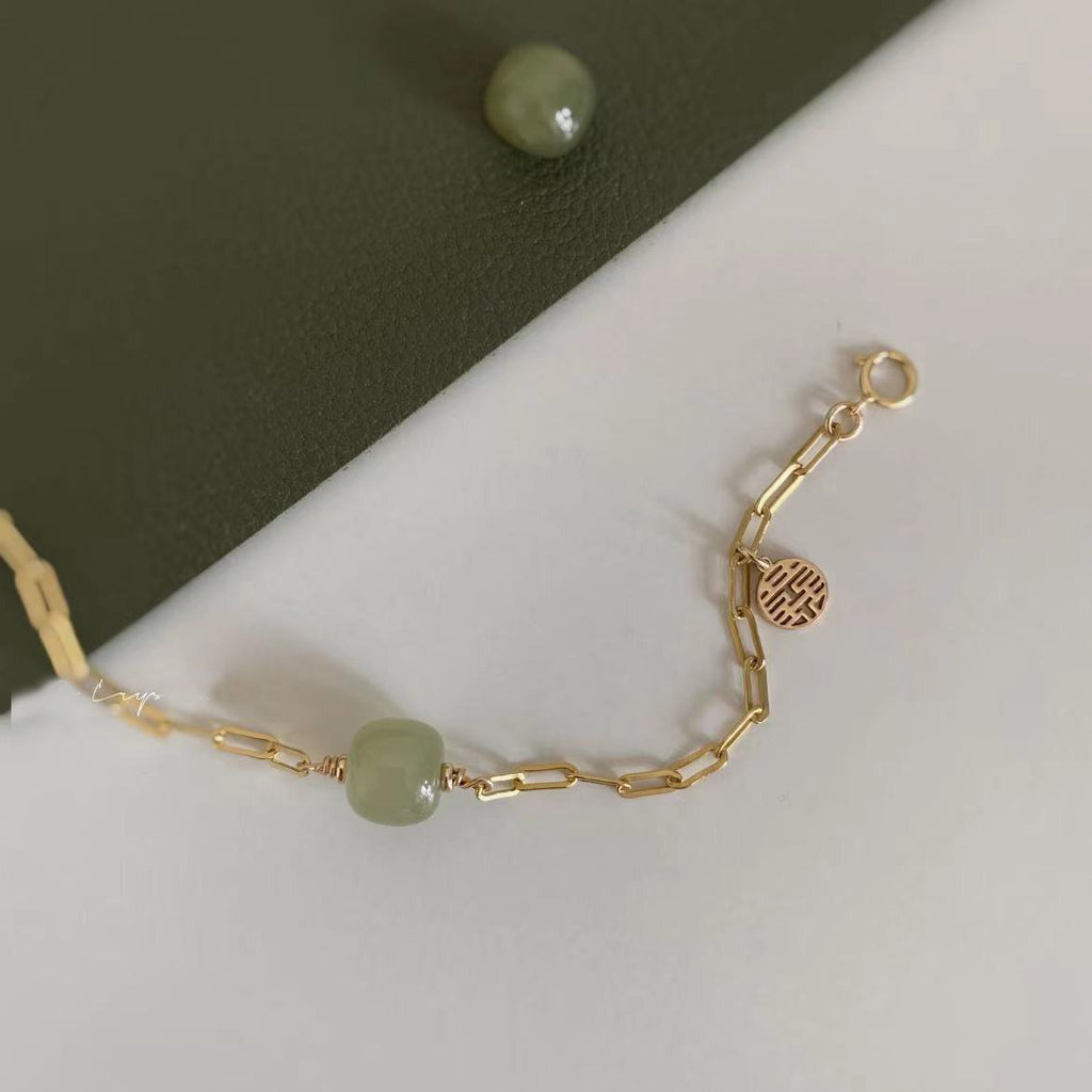 Hetian Jade Bracelet-Double Happiness - FengshuiGallary