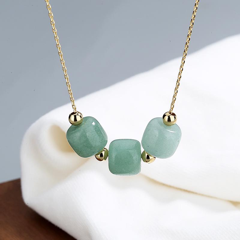 Hetian Jade Stone 925 Silver Necklace - FengshuiGallary