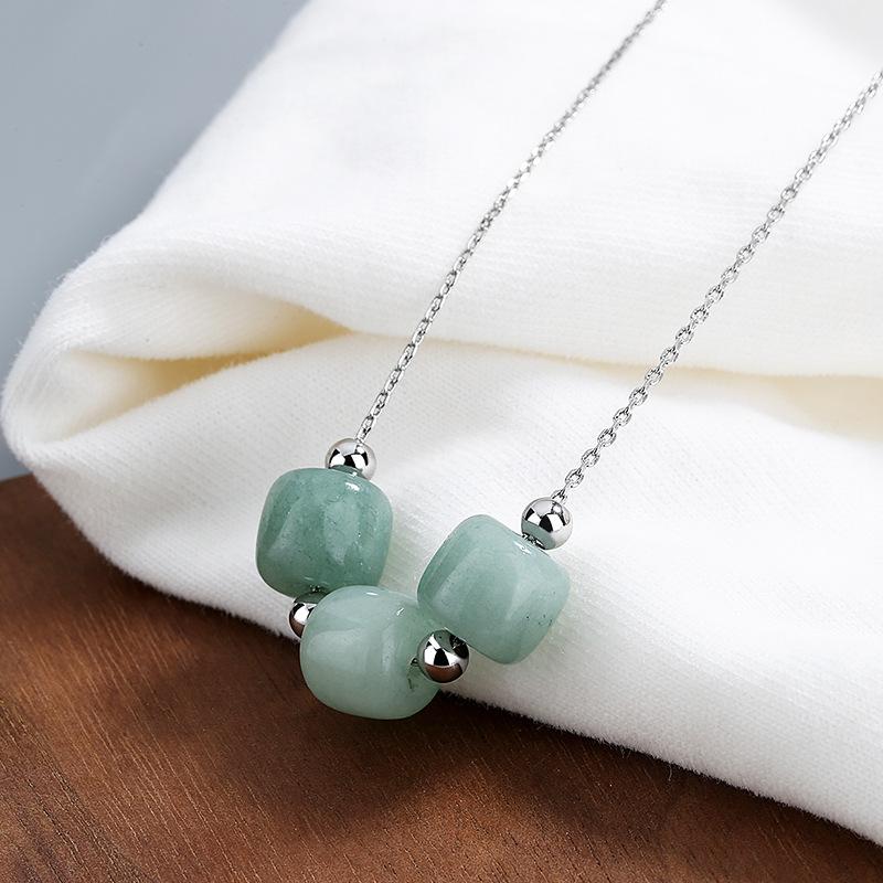 Hetian Jade Stone 925 Silver Necklace - FengshuiGallary