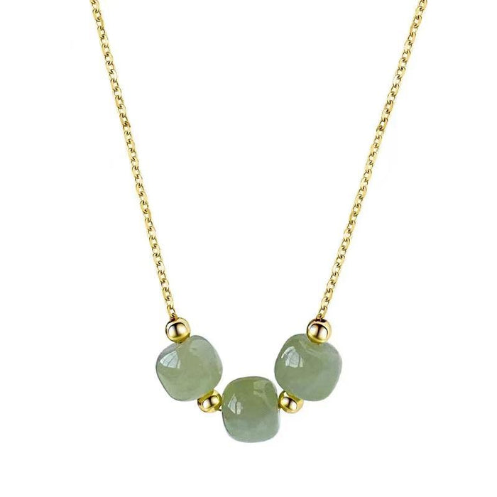 Hetian Jade Stone 925 Silver Necklace - FengshuiGallary