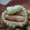 Hetian(Hotan) White Green Jade Pixiu Wealth Bracelet - FengshuiGallary