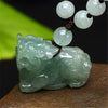 Hetian(Hotan) White Green Jade Pixiu Wealth Pendant Necklace - FengshuiGallary