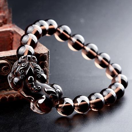 Ice Black Obsidian Double Pixiu Wealth Bracelet - FengshuiGallary