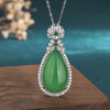 Ice Green Jade Cubic Zirconia Crystals Healing Pendant - FengshuiGallary