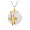 Ice Jade Golden Bamboo Wealth Pendant - FengshuiGallary