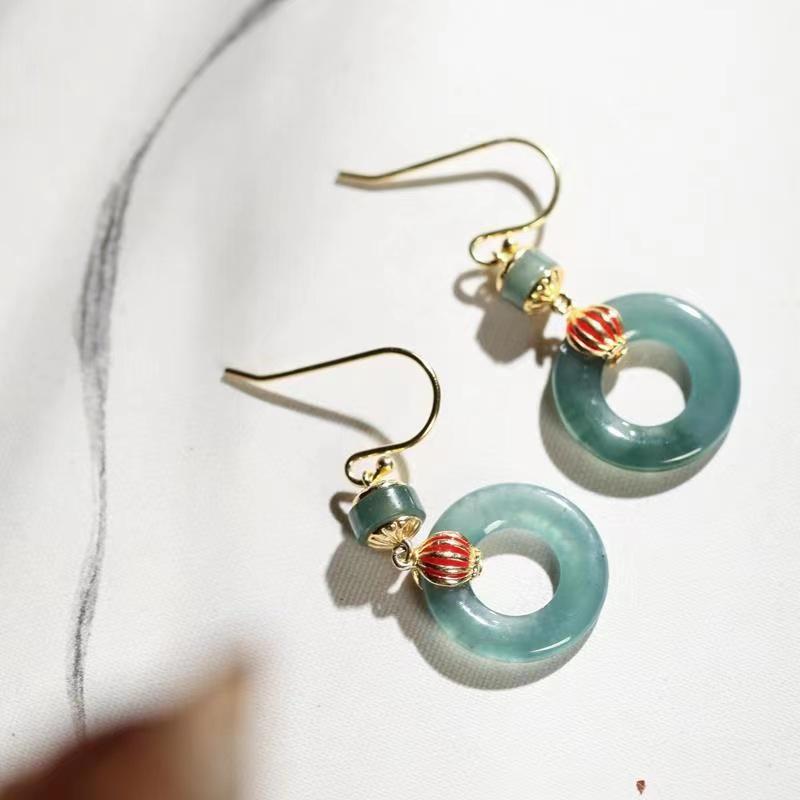 Ice Jade Vintage Earrings - FengshuiGallary