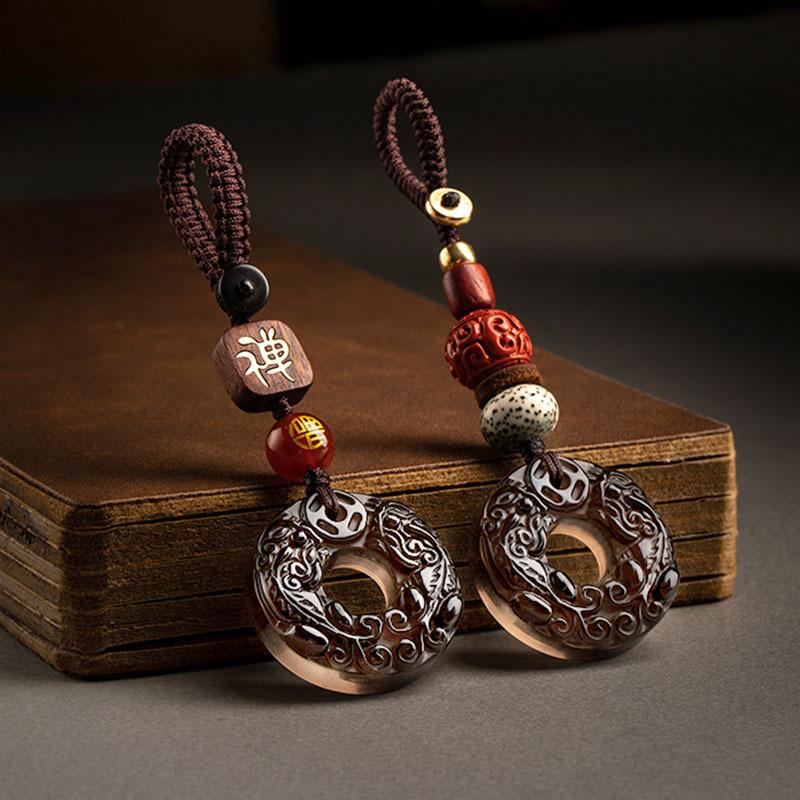 Ice Obsidian Pixiu Car Chain Protection Pendant - FengshuiGallary