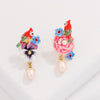 Intuitive Wisdom Parrot Flower Pearl Lucky Earrings - FengshuiGallary