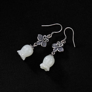Jade Earrings-Magnolia Flower - FengshuiGallary