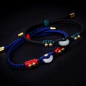Jade Knot Bracelet-Blue String - FengshuiGallary