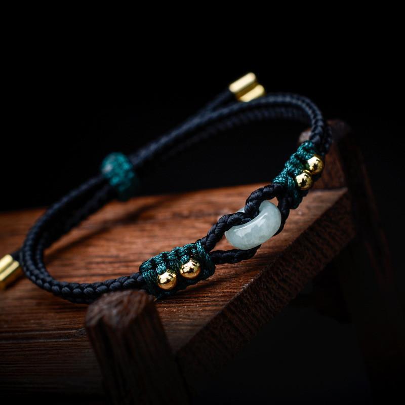 Jade Knot Bracelet-Blue String - FengshuiGallary
