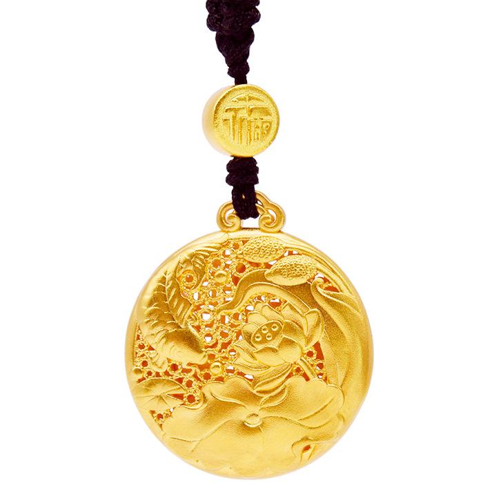 Koi Fish Lotus Flower Pendant Necklace - FengshuiGallary