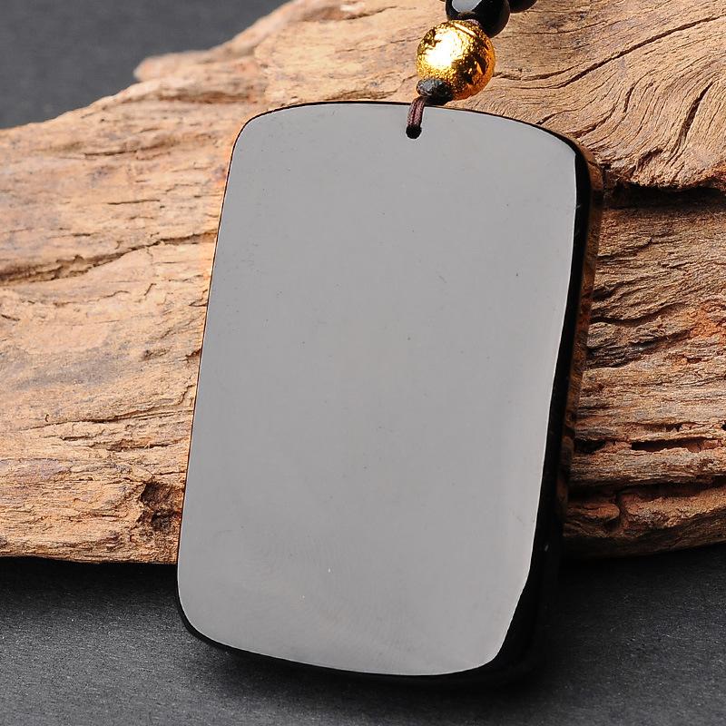 Kwan Kung Black Obsidian Wealth Pendant - FengshuiGallary