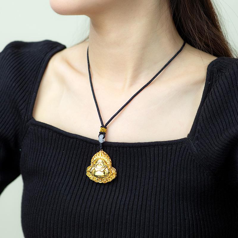 Laughing Buddha Pendant-28K Gold Plated - FengshuiGallary