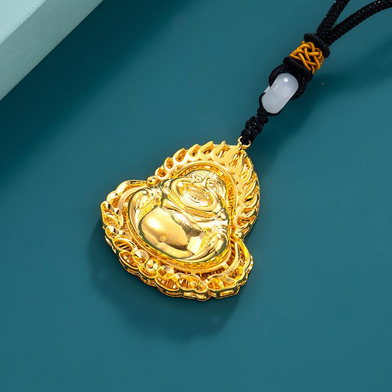 Laughing Buddha Pendant-28K Gold Plated - FengshuiGallary