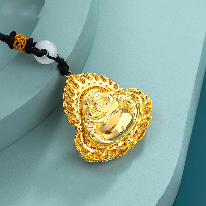 Laughing Buddha Pendant-28K Gold Plated - FengshuiGallary