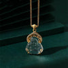 Laughing Buddha White Crystal Lucky Necklace - FengshuiGallary