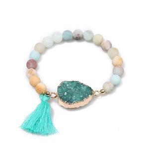 Lava Stone Bracelet-Natrual Crystal - FengshuiGallary