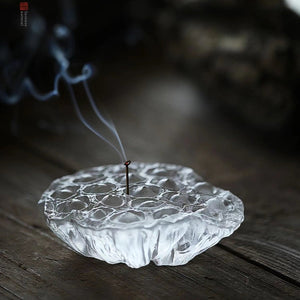Liuli Lotus Incense Burner-Handmade Glaze - FengshuiGallary