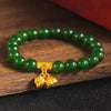 Lotus Bracelet-Green Jade Bead - FengshuiGallary