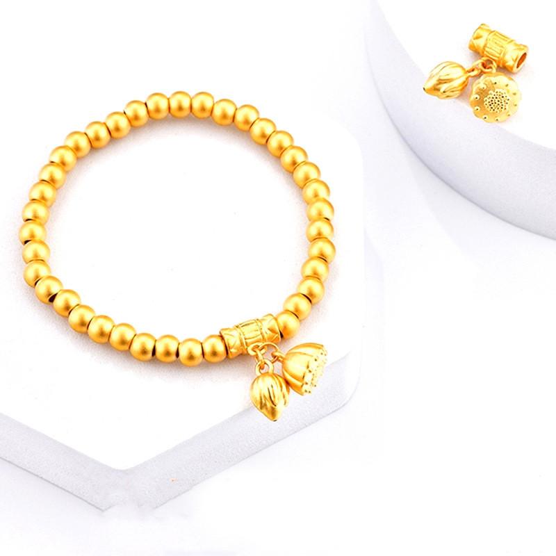 Lotus Bracelet-Green Jade Bead - FengshuiGallary