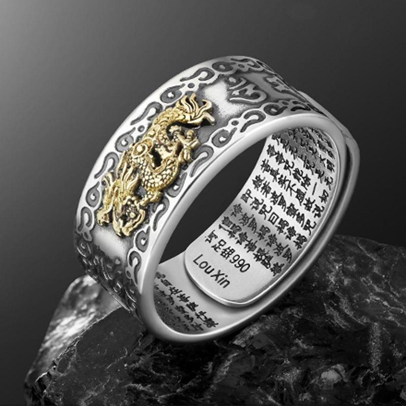 Lucky Feng Shui Dragon Wealth & Protection Ring(Adjustable) - FengshuiGallary