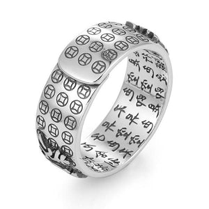 Lucky Feng Shui Pixiu Six Ture Words Mantra Ring(Adjustable) - FengshuiGallary