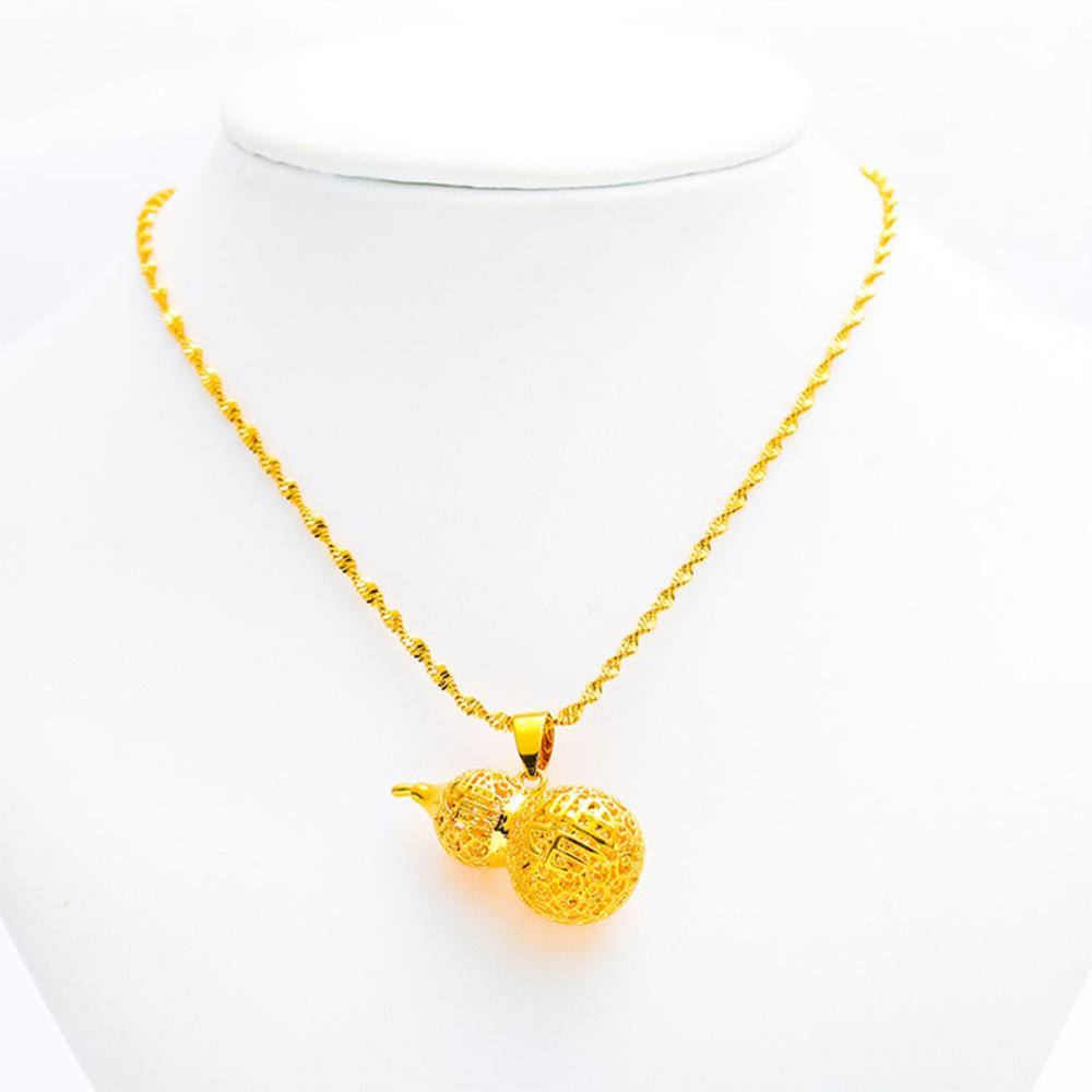 Lucky Gold Calabash Pendant Necklace - FengshuiGallary