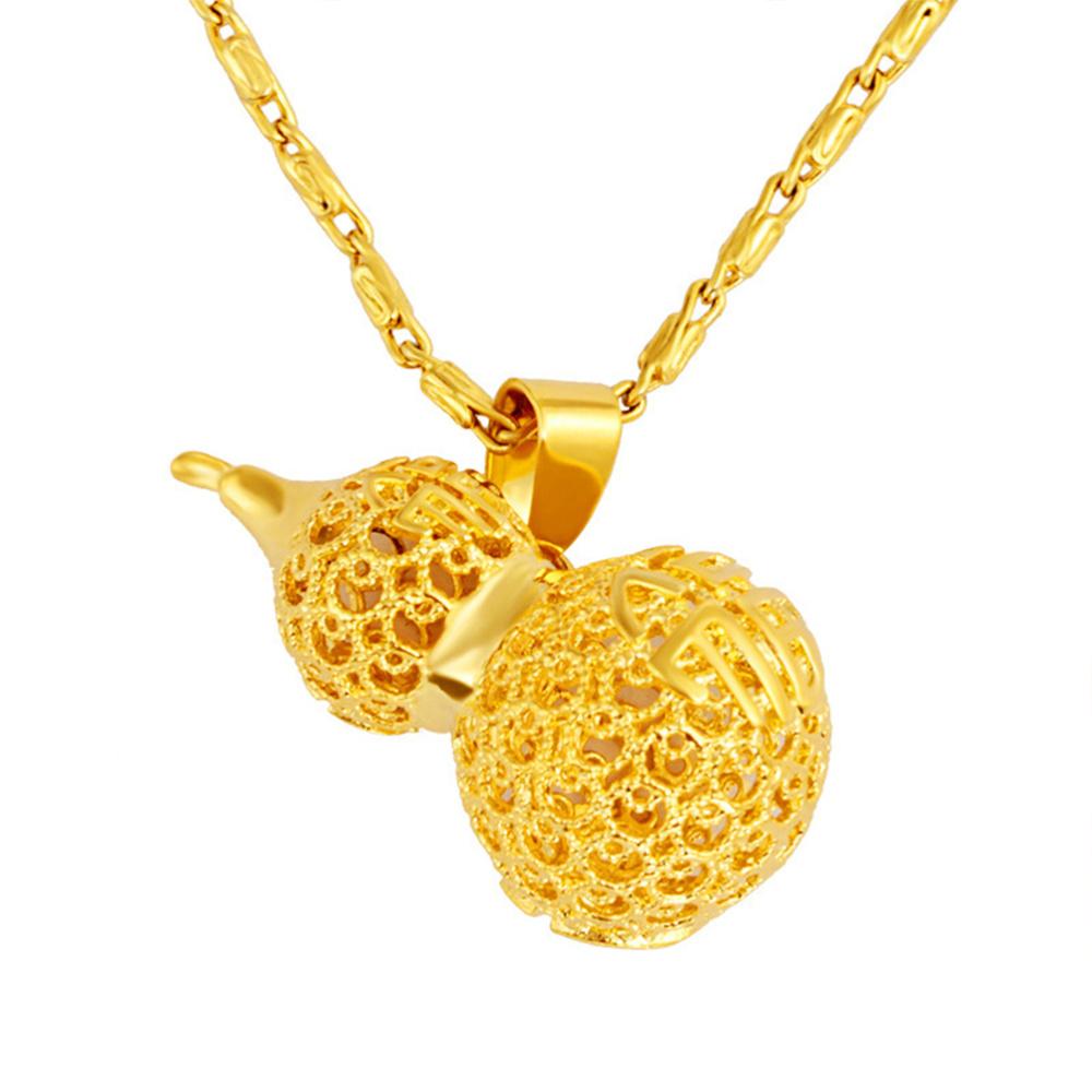 Lucky Gold Calabash Pendant Necklace - FengshuiGallary