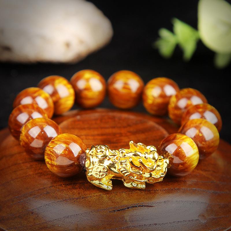 Lucky Gold Sea Willow Healing Pixiu Bracelet - FengshuiGallary