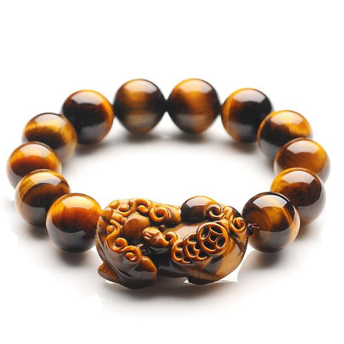 Lucky Pixiu Yellow Wealth Tiger's Eye Bracelet - FengshuiGallary