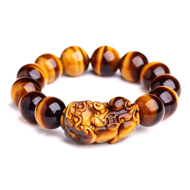Lucky Pixiu Yellow Wealth Tiger's Eye Bracelet - FengshuiGallary