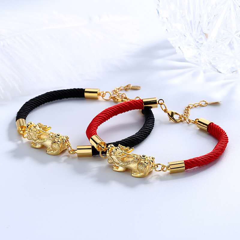 Lucky Rope Gold Pixiu Bracelet - FengshuiGallary