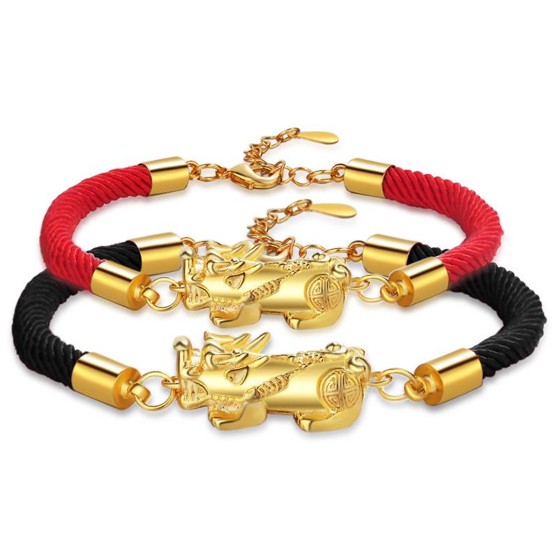 Lucky Rope Gold Pixiu Bracelet - FengshuiGallary