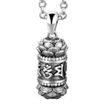 Lucky Six True Words Mantra Silver Pendant Necklace - FengshuiGallary