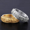 Lucky Six True Words Titanium Mantra Rotating Ring - FengshuiGallary
