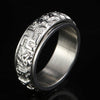 Lucky Six True Words Titanium Mantra Rotating Ring - FengshuiGallary