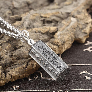 Lucky Six Ture Words Mantra Titanium Pendant Necklace - FengshuiGallary