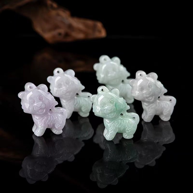 Lucky Tiger Pendant-Natural Green Jade - FengshuiGallary