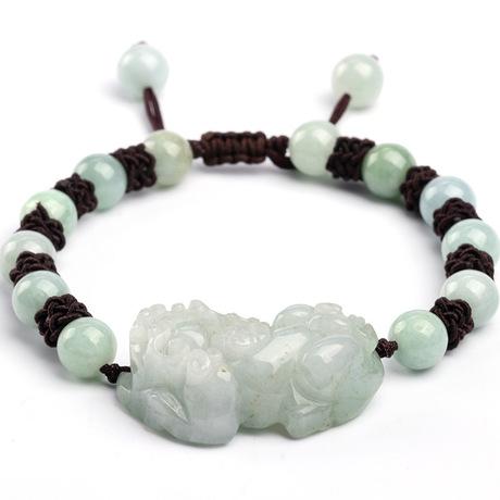 Lucky White Jade Rope Pixiu Wealth Bracelet - FengshuiGallary