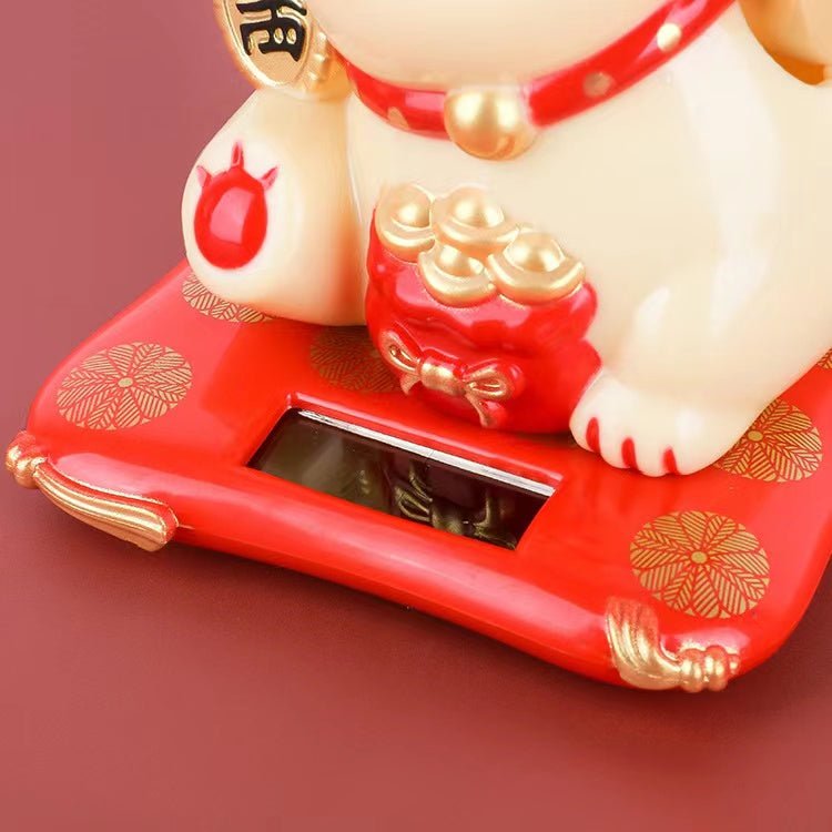 Maneki Neko Fortune Cat-Solar Powered Waving Arm - FengshuiGallary
