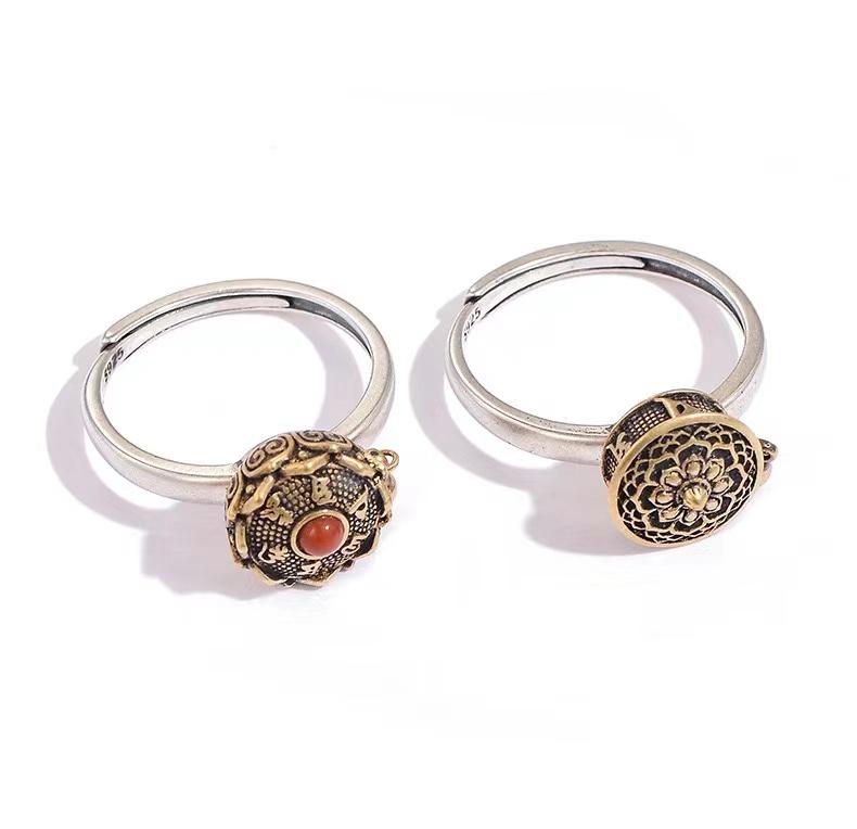 Mighty Protector Tibetan 925 Silver Ring - FengshuiGallary