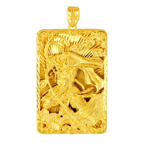 Monkey King Gold Plated Protection Pendant - FengshuiGallary