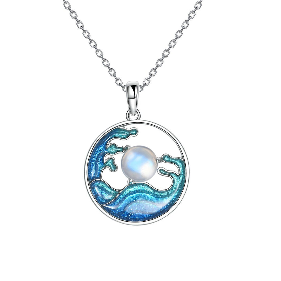 Moon Over the Sea Lucky Pendant Necklace - FengshuiGallary