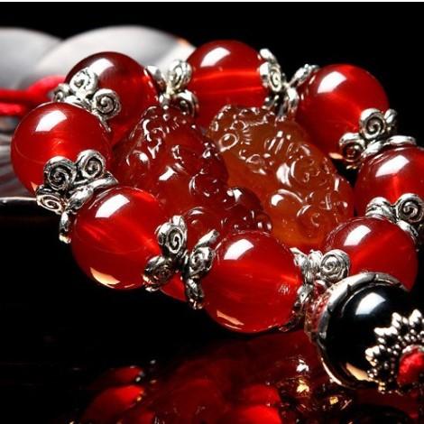 Natural Agate Pixiu Lucky Car Pendant - FengshuiGallary