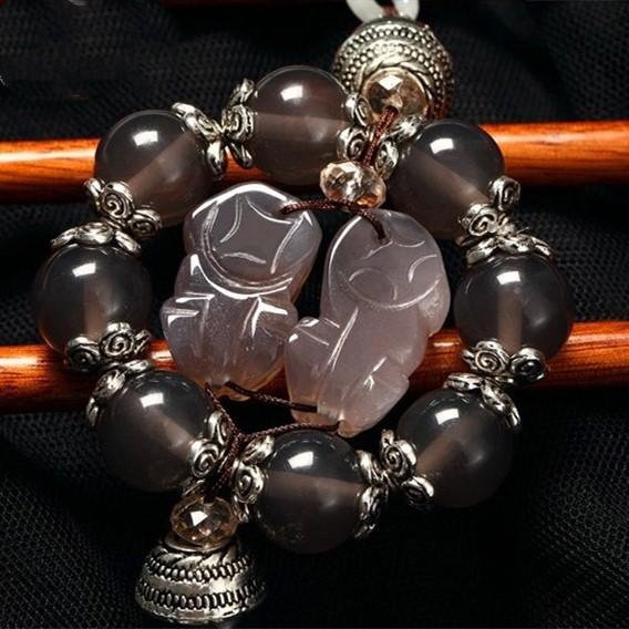 Natural Agate Pixiu Lucky Car Pendant - FengshuiGallary