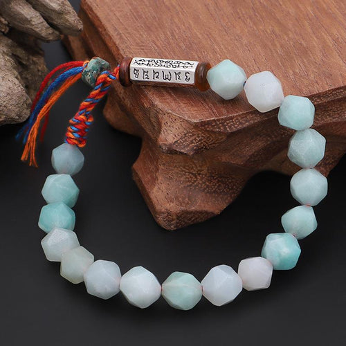 Natural Amazon Stone Mantra Bracelet - FengshuiGallary