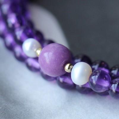Natural Amethyst 108 Buddha Beads Healing Bracelet - FengshuiGallary
