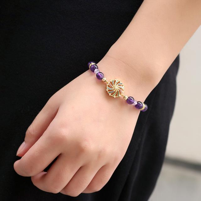 Natural Amethyst Double Stars Protection Bracelet - FengshuiGallary